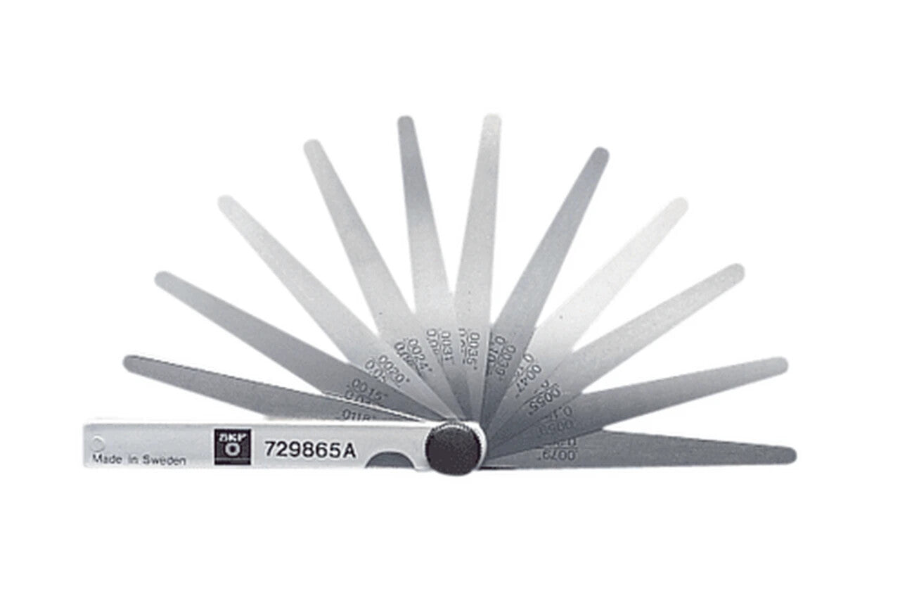 SKF 729865A Feeler gauge with 13 short blades of 100 mm 4in in a plastic cover